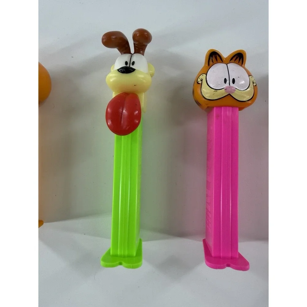 Vintage Garfield Odie PEZ Dispenser Lot 5‎ Sleepy Chef Pink Stem